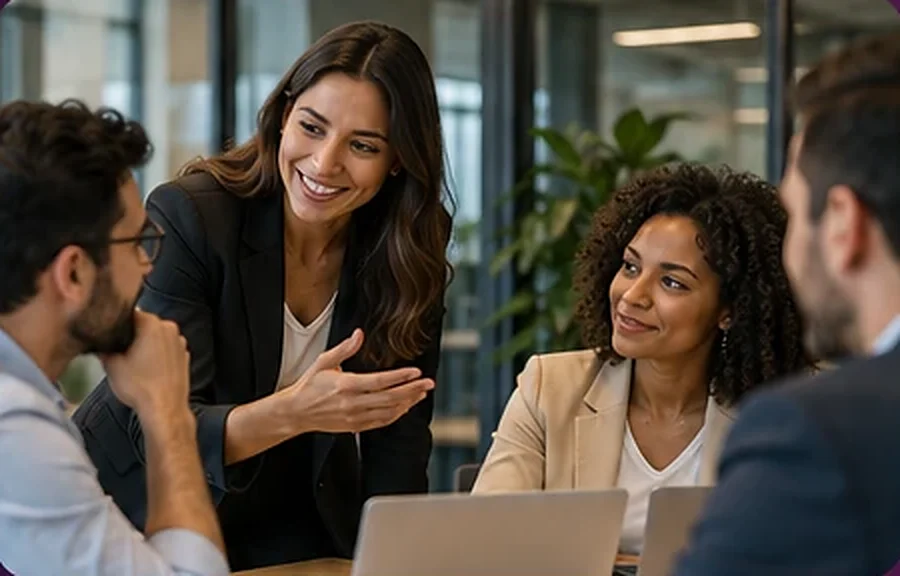 Consultores da HCXpert em reunião com clientes